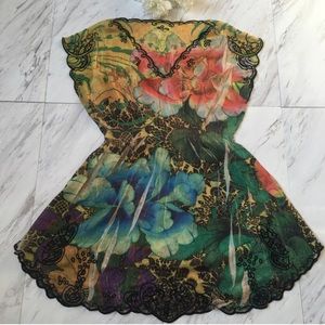 Vintage | Rainforest Floral Embroidered Blouse